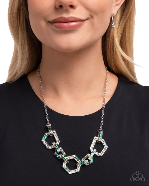 Geometric Glitter - Green